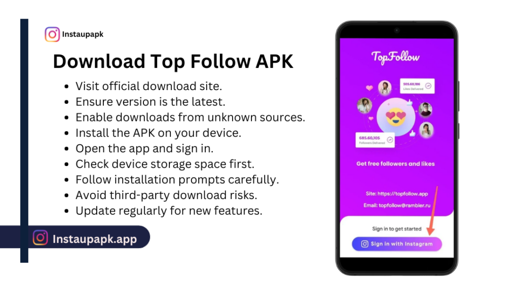 Download Top Follow APK Latest Version To Get Unlimited Followers